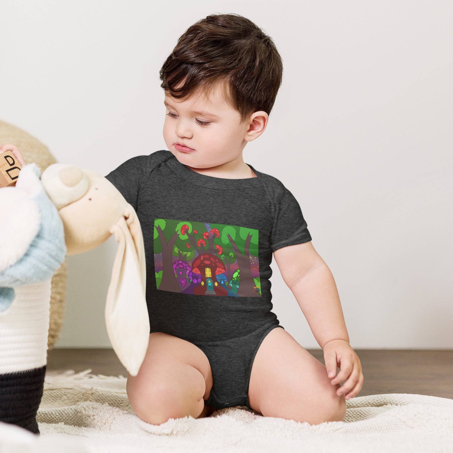 Mushroom Fairy House Baby short sleeve one piece
